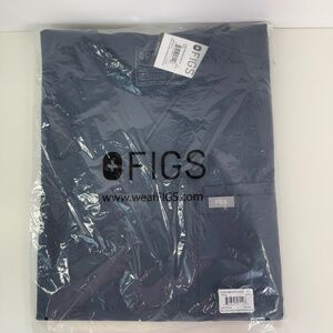 FIGS Leon Scrub Top Mens Small Dark Harbor 3 Pocket FIONx Stretch Antimicrobial